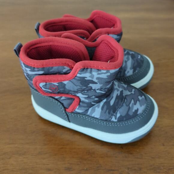 SURPRIZE by STRIDE RITE - Aster Boots Red GREY toddler/little kids size 4M NEW - Picture 2 of 8